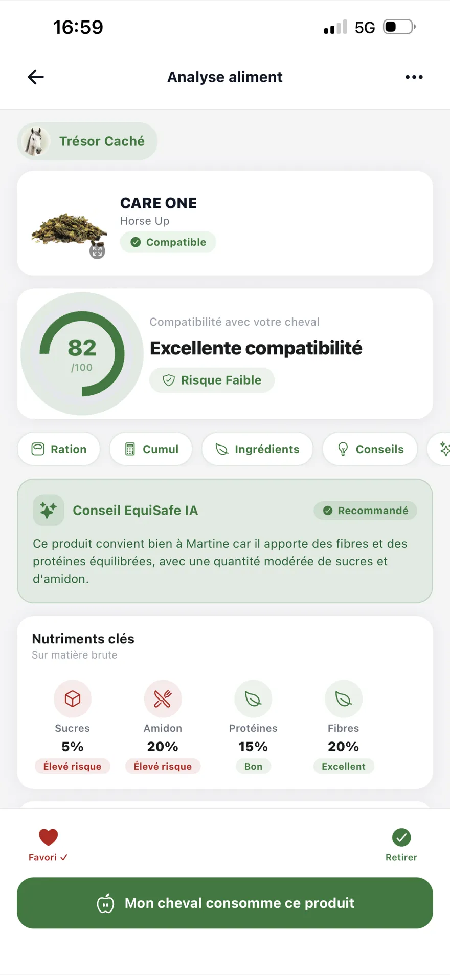 Analyse d'un aliment et score de risque