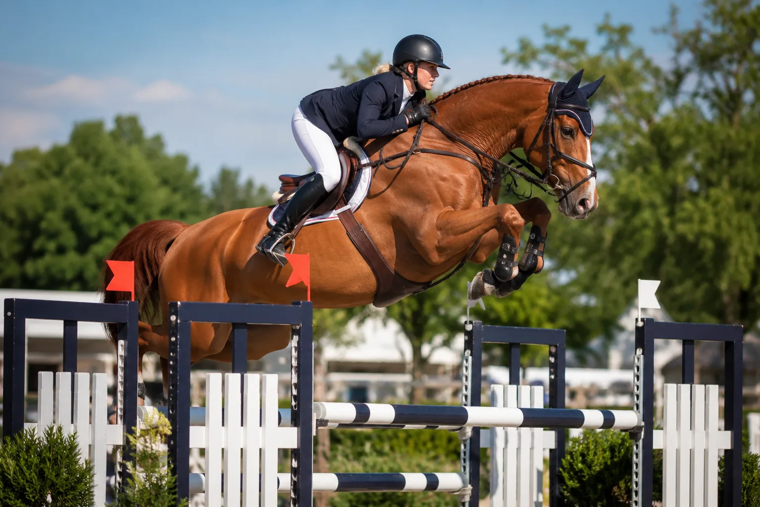 Anglo-Arabe Sarde en plein galop dans un champ, illustrant sa puissance et son agilité.