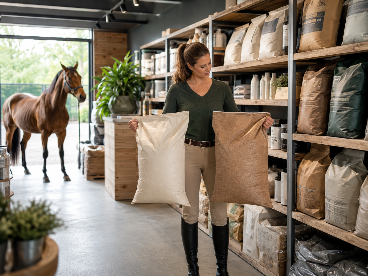 Vitamine E : analyse d'aliment pour cheval, lecture d'étiquette, gestion de ration et comparaison de produits. Analyse intelligente de l'alimentation du cheval avec Equio.
