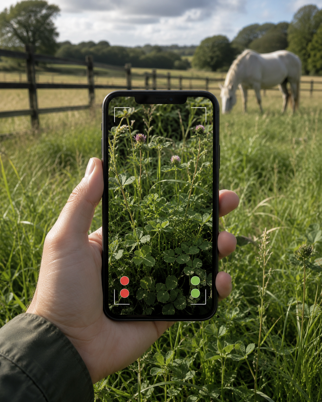 Belladone / poulain et jeune cheval : reconnaissance de plante toxique au pré, observation du contexte de pâture et gestion des risques. Application mobile Equio pour identifier les plantes toxiques au cheval.