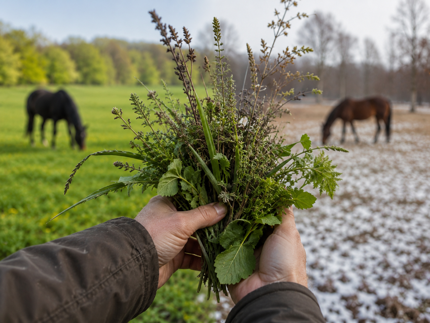 Douce-amère : reconnaissance de plante toxique au pré, observation du contexte de pâture et gestion des risques. Application mobile Equio pour identifier les plantes toxiques au cheval.