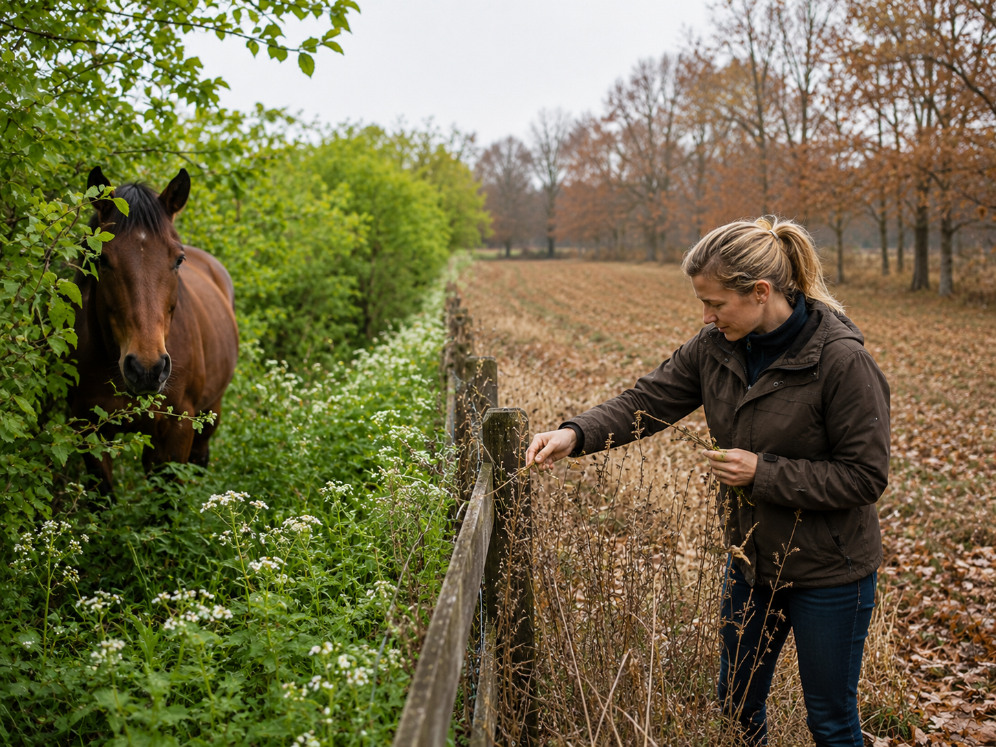 Radis sauvage (Ravenelle) : reconnaissance de plante toxique au pré, observation du contexte de pâture et gestion des risques. Application mobile Equio pour identifier les plantes toxiques au cheval.