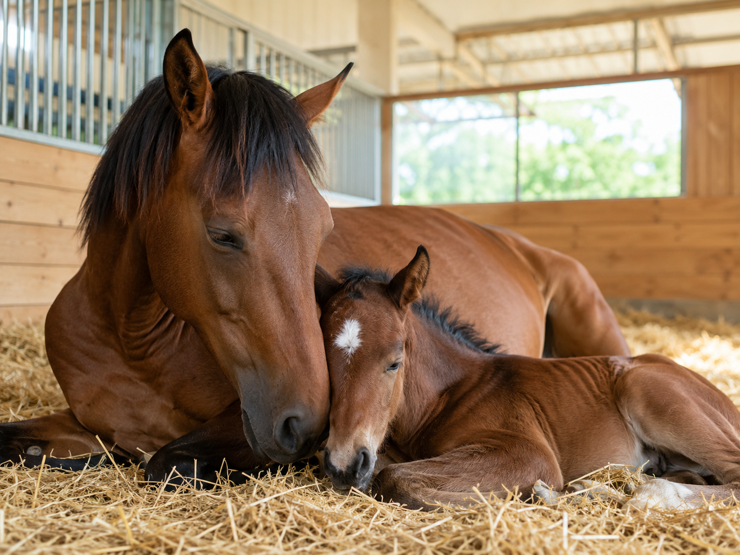 Vitamine E / jument allaitante : jument allaitante avec son poulain, ration et suivi de lactation. Analyse intelligente de l'alimentation du cheval avec Equio.