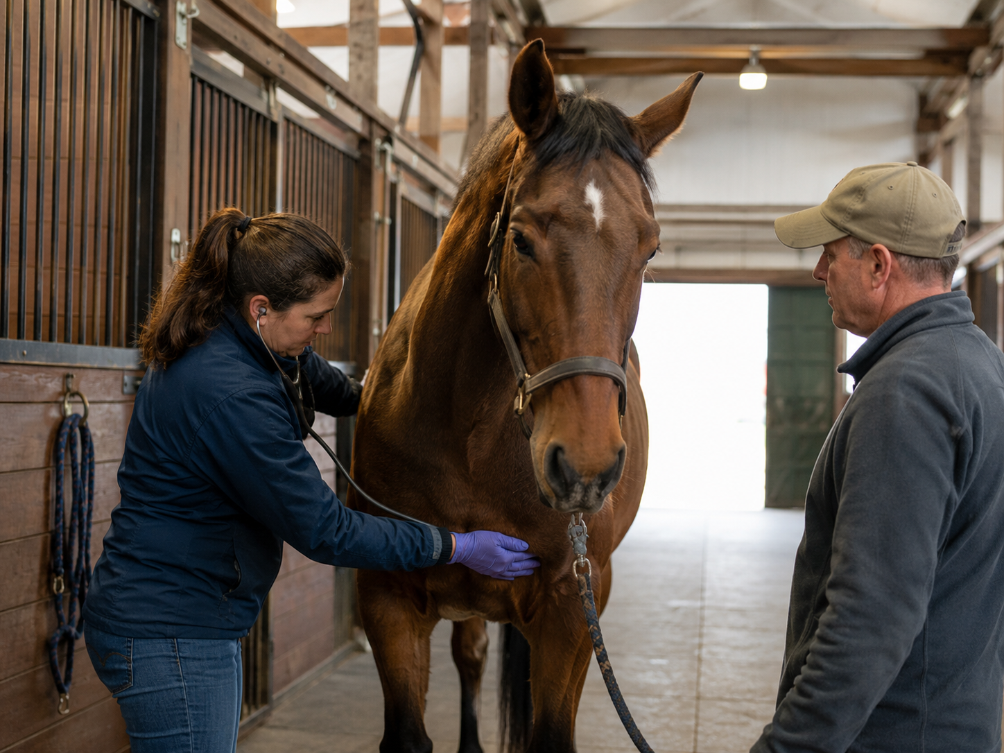 Allergies respiratoires : suivi santé du cheval, observation clinique, communication vétérinaire et gestion pathologique. Suivi santé et bien-être du cheval documenté avec Equio.